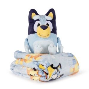 Bluey Busy Puppies Silk Touch Throw Blanket 40x50” and character hugger pillow
